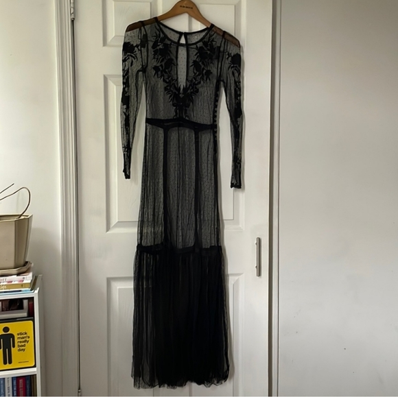 urban outfitters ecote lily maxi dress XS / sheer mesh lace maxi - Picture 12 of 13